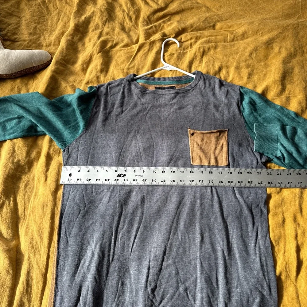 Billabong Crewneck Pullover Two Tone Sweater‎ Front Pockets Mens Size Large
